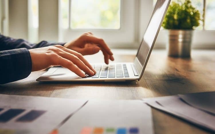 businessman using laptop