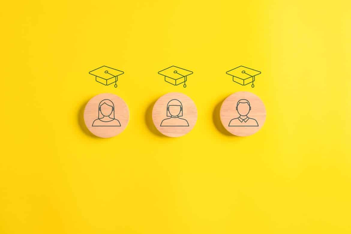 education icon and graduate cap concept. person graduation icon. High quality photo