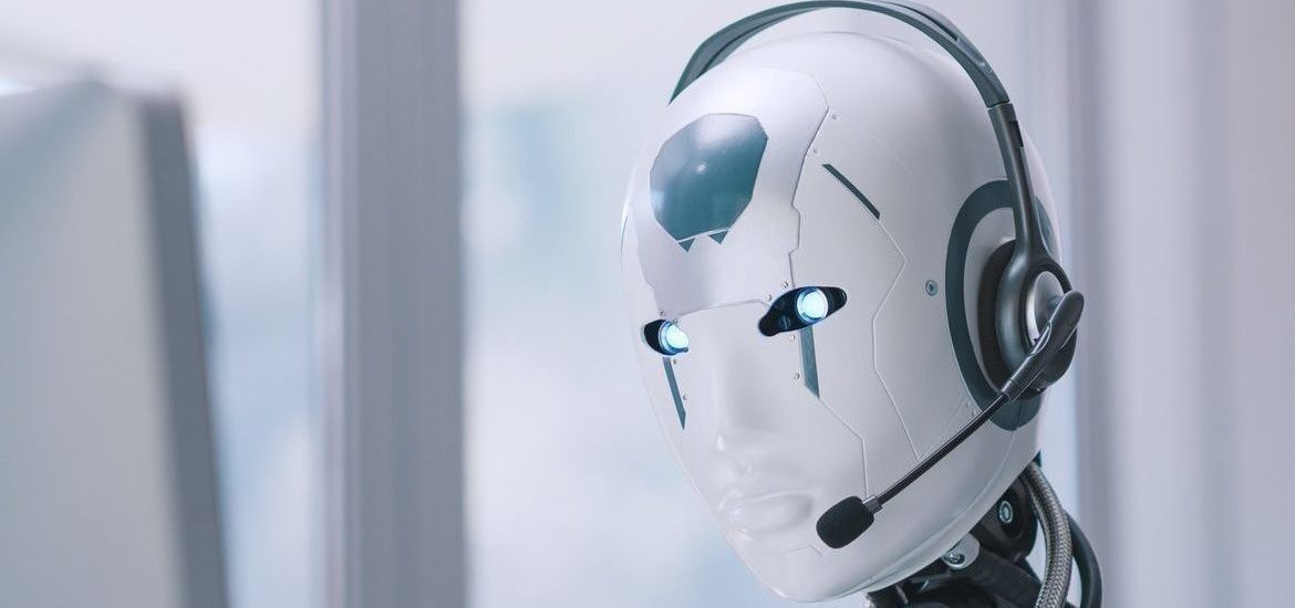 AI robot working in the office