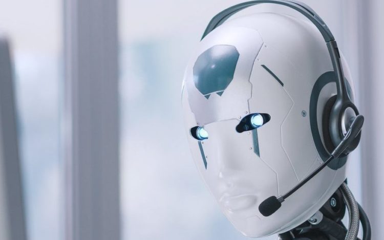 AI robot working in the office