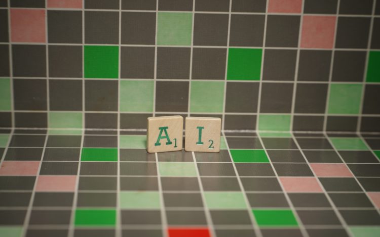 Die Geschichte der KI: eLearning Edition 2 Tile with green ai text on a blocked background